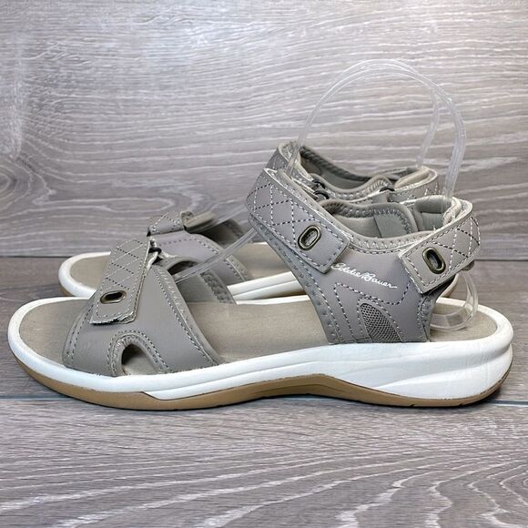Eddie Bauer Rosecliff Women’s Sz 8 Taupe Gray Slingback Hook & Loop Sport Sandal - Picture 3 of 10